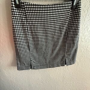 Classic Black and White Checkered Skirt